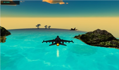 Tarayıcıda oynanan WebGL uçak savaşı sahnesi
